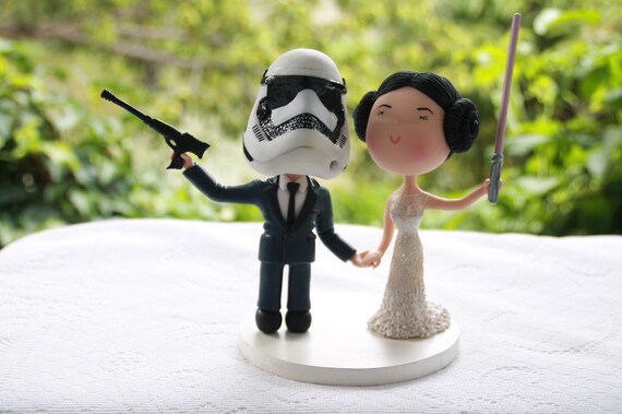 Princesse Leia Mariee Et Stormtrooper Marie Star Wars Gateau Etsy