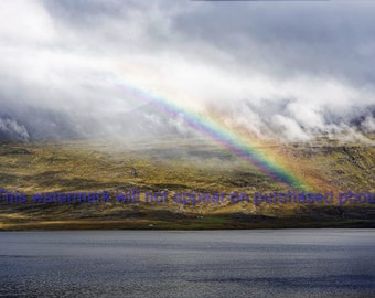 Icelandic View with Rainbow