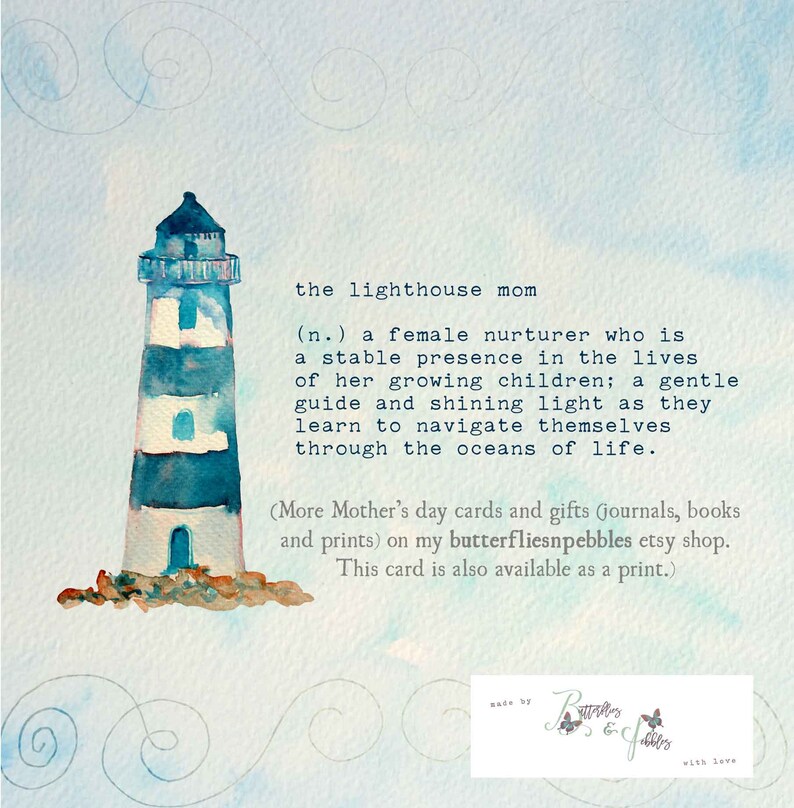 You Are a Lighthouse Mum/mom Mother's Day Card. Etsy