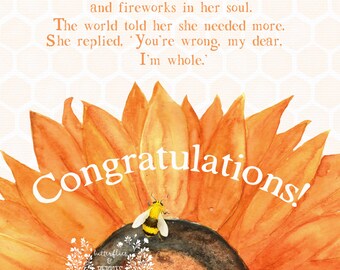 New! Congratulations - Watercolor - Modern Stamp Font - Art - Sweet Message - Friendship - Celebration