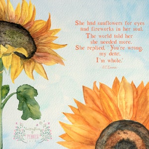 Hermosa impresión de girasol sobre el amor propio y la confianza