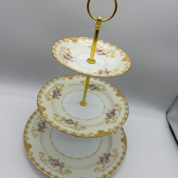 3 TIER CAKE STAND Mystery No. 190 by Noritake / Tea Party / Bridal Shower / High Tea / Wedding / Baby Shower