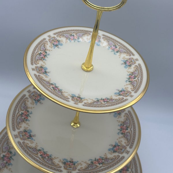 VERSAILLES By Lenox 3 Tier Stand / Vintage / Tea Party / Bridal Shower / High Tea / Wedding / Dessert / Appetizer / Cupcakes