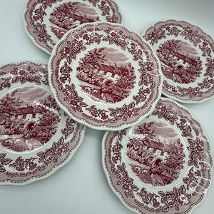 SWISS LANDSCAPE - SALAD / Luncheon  Plate By F. Fontebasso Italy -  / Vintage / Tea Party / Bridal Shower / Wedding /