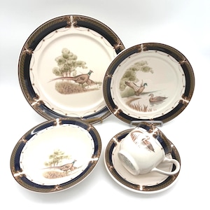 PLACE SETTING 4 PIECE Tranquil Glen Noritake #9188 / Keltcraft / Christmas / Formal China / Pheasant / Duck / Keltcraft / Birds / Hunting