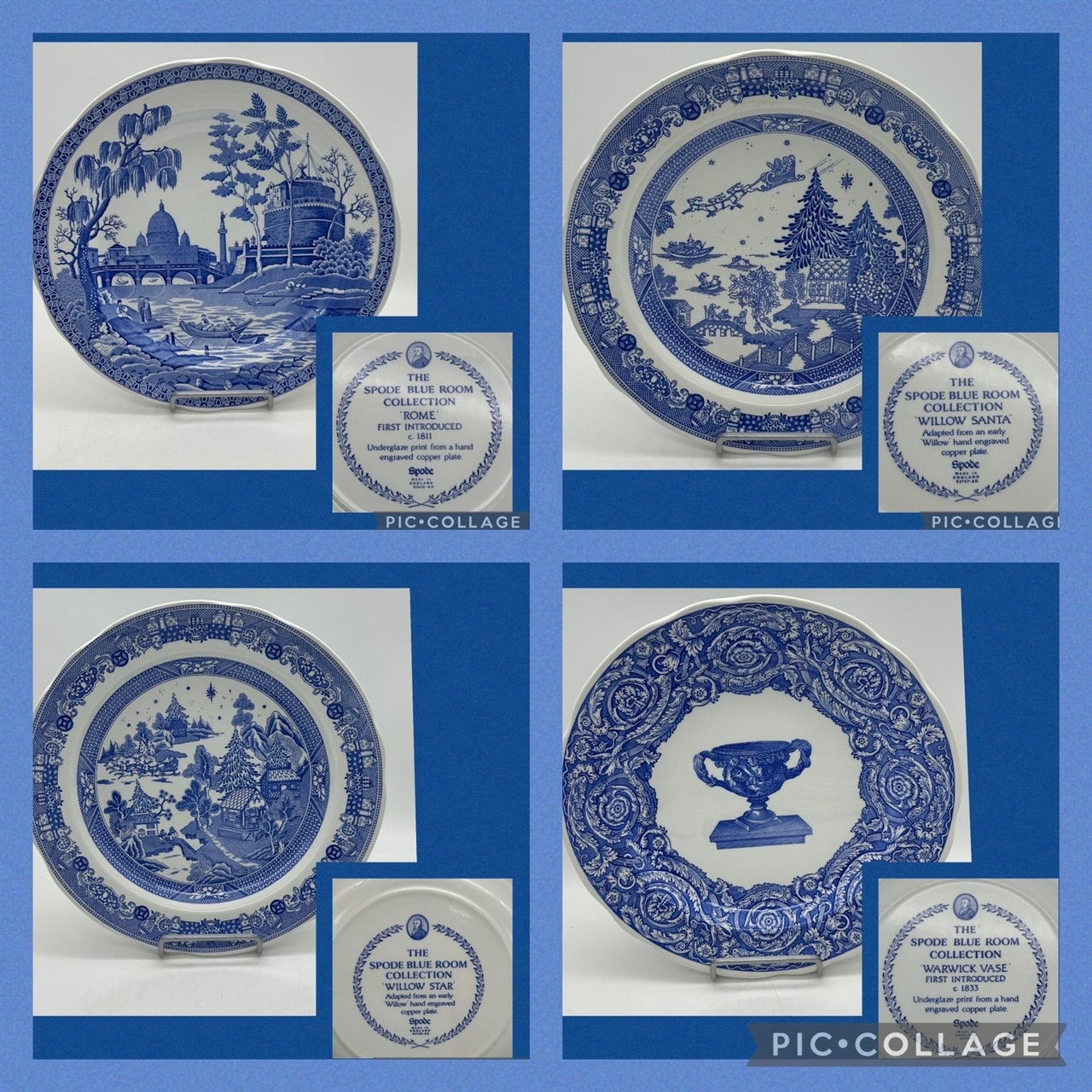 DINNER PLATE SPODE Blue Room Collection Blue and White