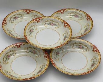 66 Pc Set of Noritake Grafton Japan 1918 Gold Edge Floral Scroll