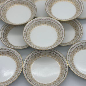 RARE SET of 5 Berry / Sauce / Dessert Bowls J. Pouyatt Limoges France  / Cake /Dessert / Cookies / Cupcakes Bridal / Wedding / High Tea