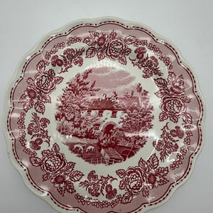 SWISS LANDSCAPE - Dinner Plate By F. Fontebasso Italy -  / Vintage / Tea Party / Bridal Shower / Wedding /