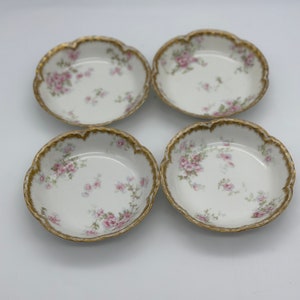 SUPER RARE Set of 4 Double Gold Haviland Limoges 1173a Berry/Sauce/Dessert Bowls / Dessert / Cupcake / Wedding / Bridal Shower / Tea Party /