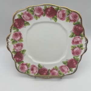 MOTHER&#39;S DAY Square Handled Cake Plate By Royal Albert / Tea Party / Luncheon / Wedding / Bridal Shower /