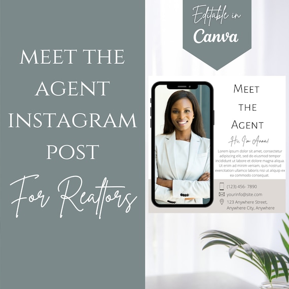 Real Estate Meet the Agent Social Media Posts Real Estate Etsy Canada