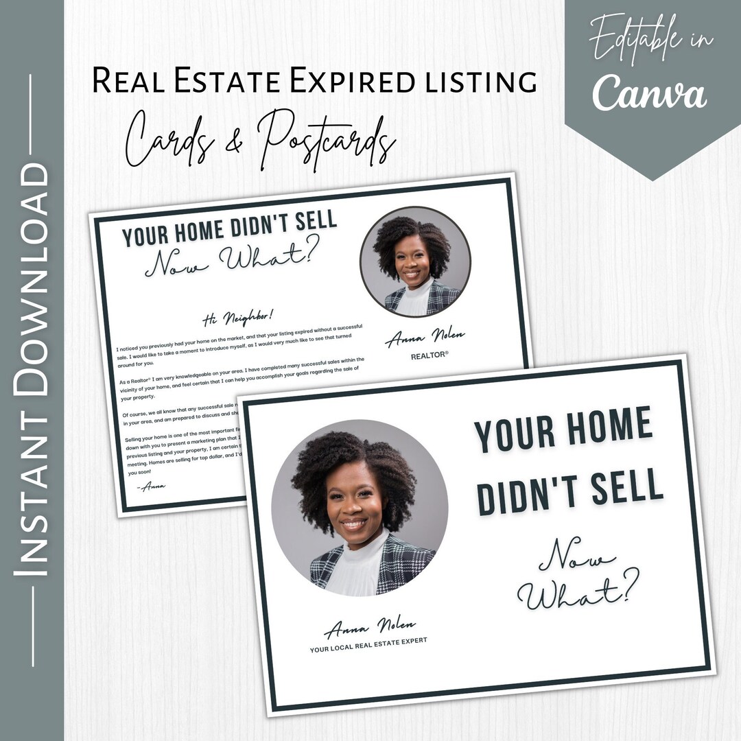 Expired Listing Letter Real Estate Expired Listing Postcard Etsy