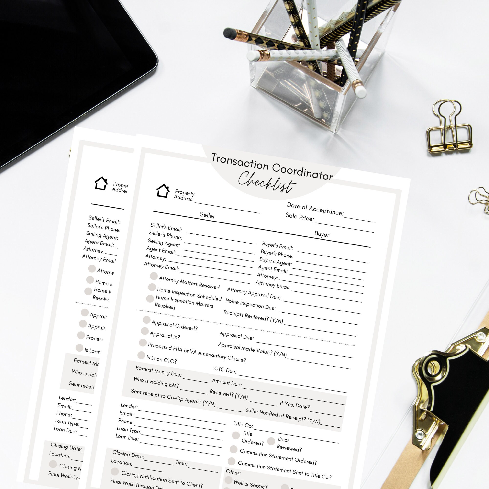 Real Estate Transaction Coordinator Checklist Transaction - Etsy