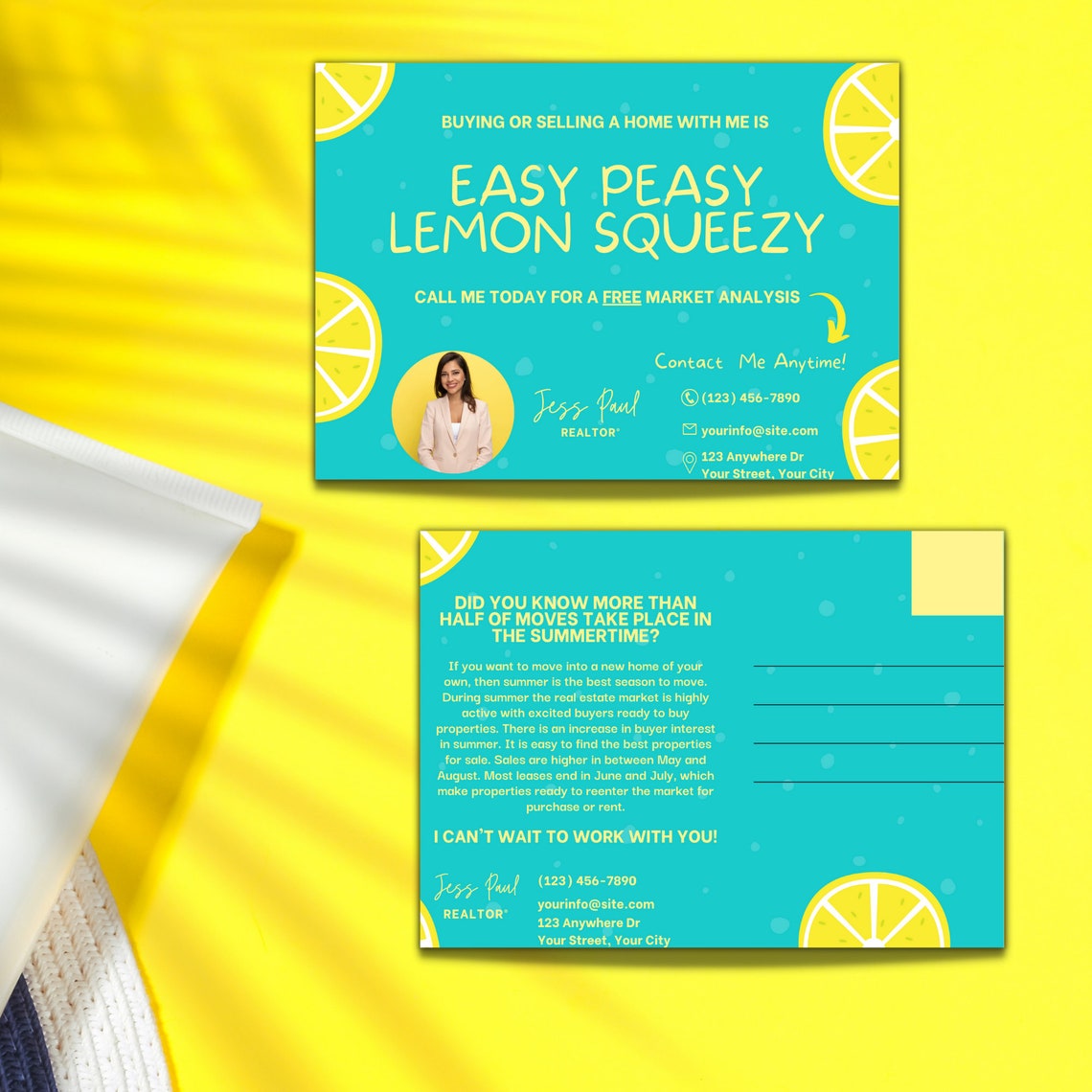 Real Estate Summer Postcard Realtor Summer Marketing Real - Etsy