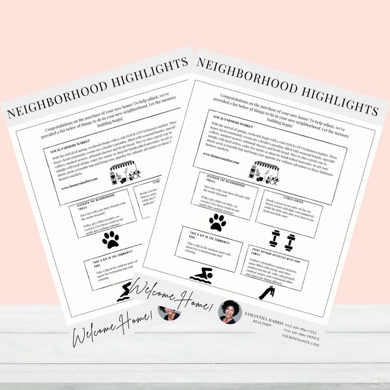 Real Estate Neighborhood Highlights Realtor Neighborhood Etsy