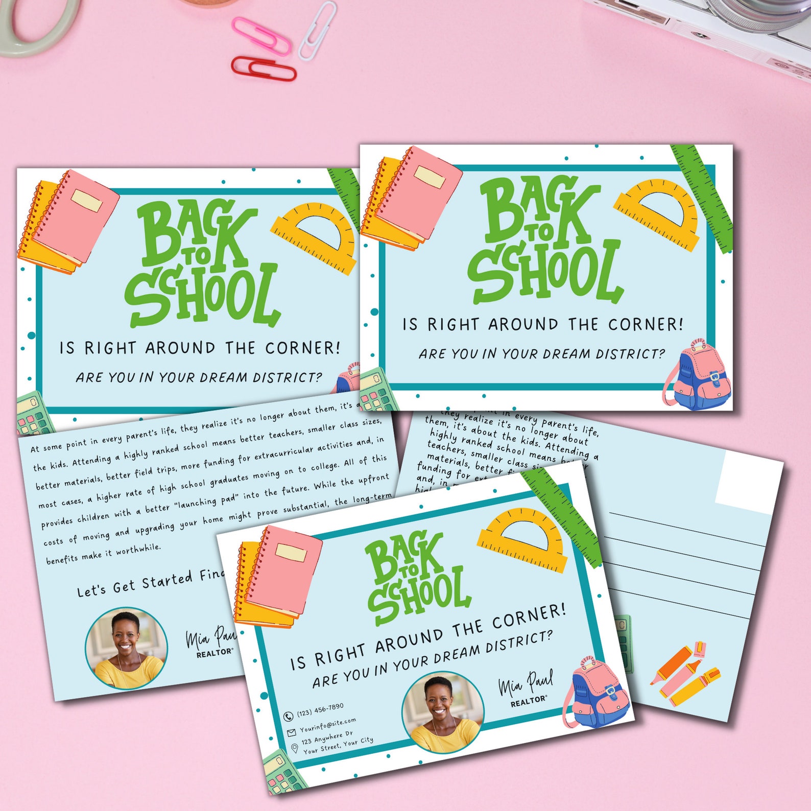 Real Estate Back to School Postcard Realtor Marketing Real Etsy