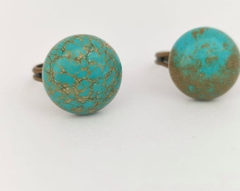 Turquoise Magnesite Cabochon Ring / Semi precious stone / Natural Stone