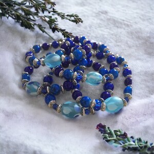 Blue and Purple Lampwork Bracelet - &#39;The Mojo&#39;