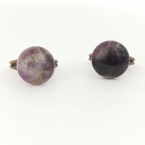 Purple Amethyst Cabochon Adjustable Ring