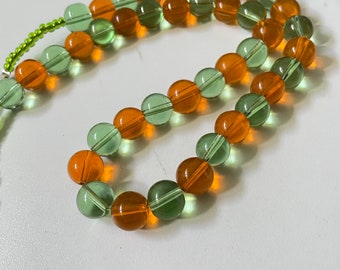 Chunky Green and Yellow Glass Necklace