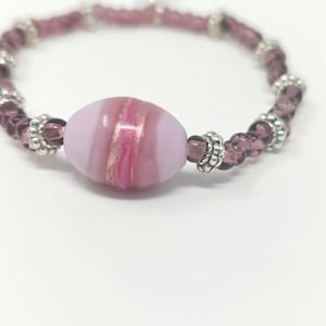 Purple and Pink Lampwork Bracelet