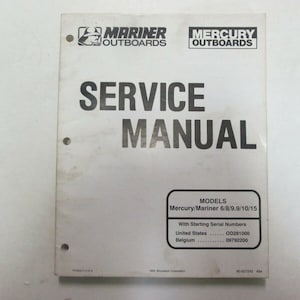 1994 Mercury Mariner 6/8/9.9/10/15 Service Manual 90-827242 OEM WORN STAINS 94
