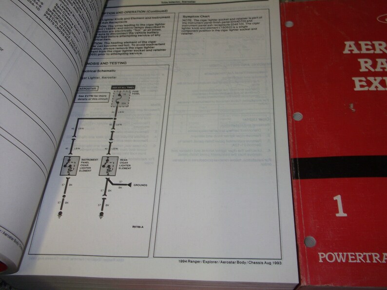 1994 Ford Explorer Aerostar Service Shop Repair Manual Set W Evtm ...