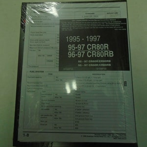 1995 1996 1997 Honda CR80R CR80RB Service Repair Shop Manual Factory OEM Book