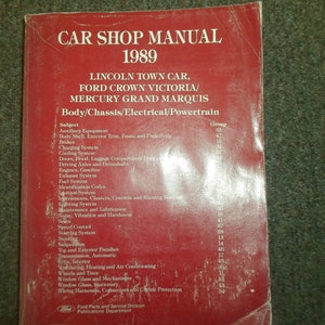 1989 Lincoln Town Car Ford Crown Victoria Service Shop Repair Manual Oem 89