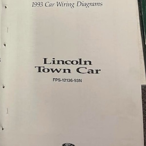 1993 Lincoln Town Car Fold Out Wiring Diagram Manual