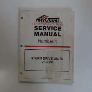 1996 Mercruiser Hi Performance 4 Sdu Vi Vii Service Manual Water Damaged Oem 96