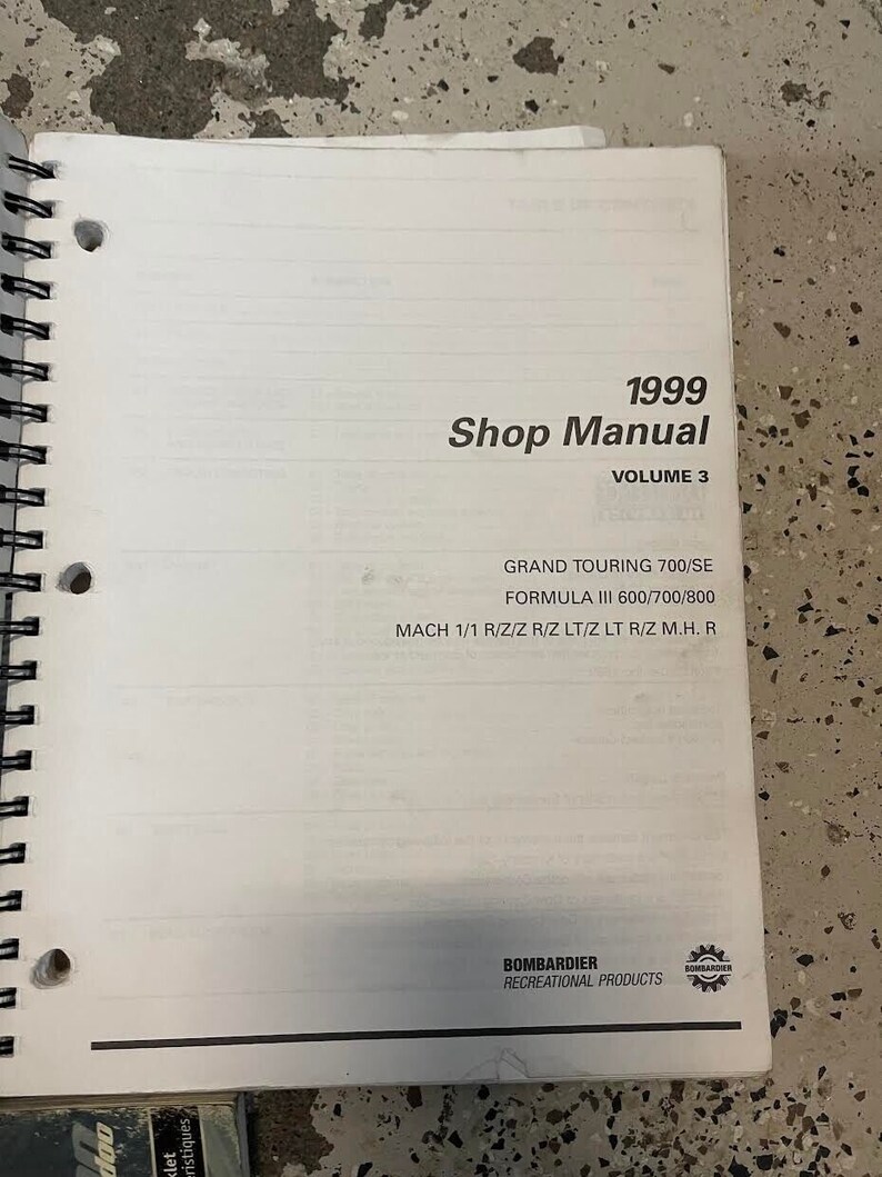 1999 Ski Doo Grand Touring 700/SE Formula III Mach Service Shop Manual Set OEM image 3