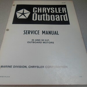 1986 Chrysler Outboard Service Manual 45 50 Hp Oem Boat Ob 3871 Outboard Motors
