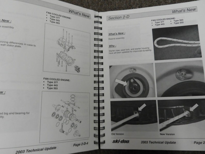 2003 Ski Doo Technical Update Book Manual Factory Dealer Ship Oem Book B/W Cover image 6