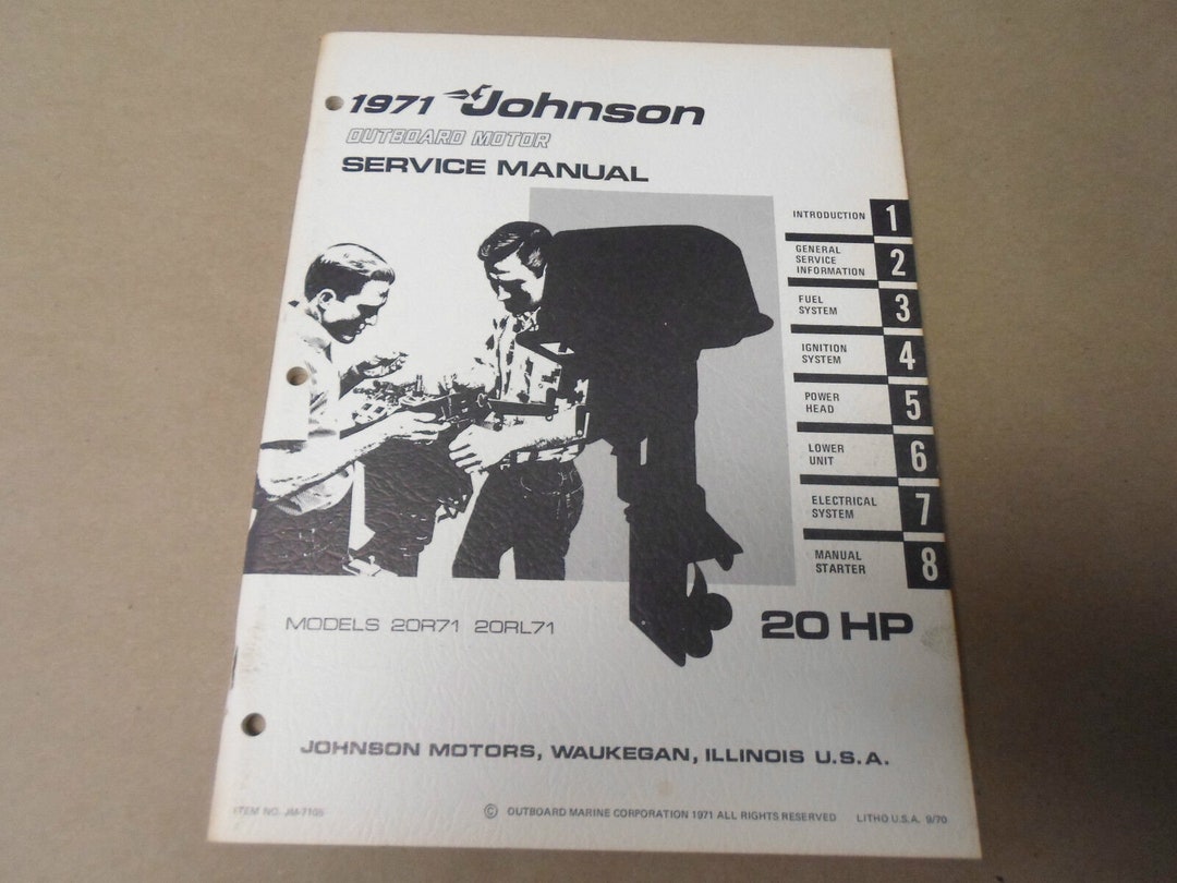 1971 JOHNSON 4W71 SERVICE MANUAL PDF visual data 8