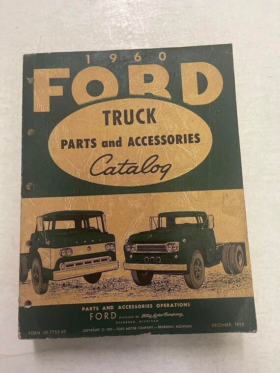 1960 Ford Truck Parts Accessories Catalog Manual OEM Factory Etsy