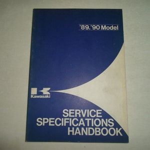 1989 1990 Kawasaki Service Specifications Handbook Manual FACTORY OEM BOOK 89 90