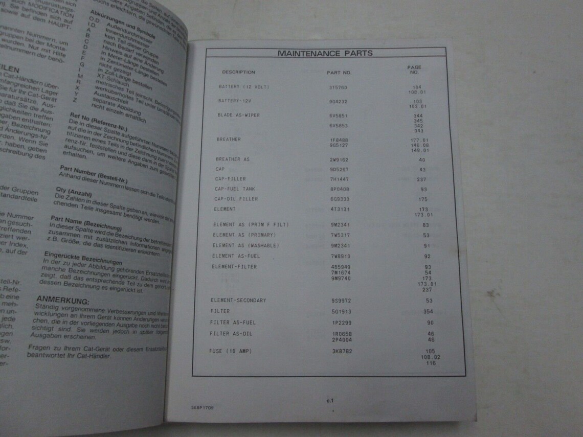 Caterpillar 140G Motor Grader Parts Manual 3306 Engine STAINED Etsy