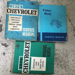 1974 Chevy Corvette Camaro Monte Carlo Nova Chevelle Service Shop Manual SET +