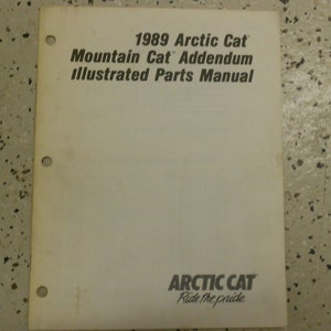 1989 Arctic Cat Mountain Cat Addendum Illustrated Service Repair Shop Manual OEM