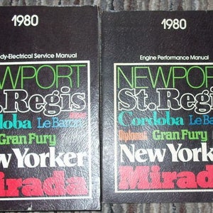 1980 Dodge Diplomat & St Regis Repair Service Shop Manual Set X Dealership