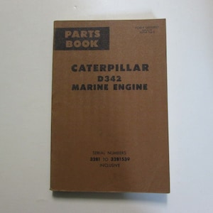 Caterpillar D342 Marine Engine Parts Book 32B1 To 32B1539 USED OEM CATERPILLAR