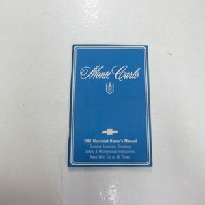 1982 Chevrolet Monte Carlo Owners Manual Operating Safety Water Damaged Oem