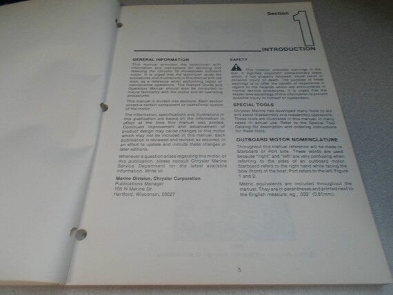 1981 Chrysler Outboard Service Manual 55 HP OEM B… - image 3