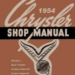 Manuale di riparazione del servizio del negozio Chrysler Imperial New Yorker del 1954 NUOVO