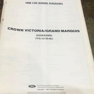 1988 Ford Crown Victoria Grand Marquis elektrische bedradingsschema&#39;s, handleiding OEM