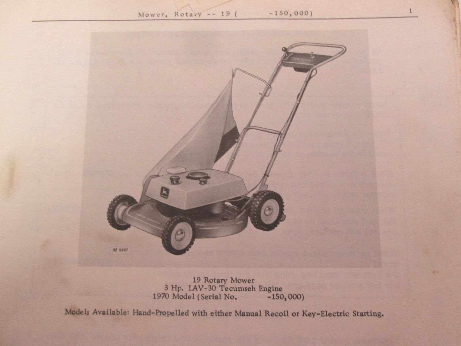John Deere 19 Rotary Mower Parts Catalog Manual PC1197 Loose Etsy