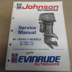 1991 Johnson Evinrude Outboards 90 Cross V Models 85 115 150 175 OEM Boat Manual