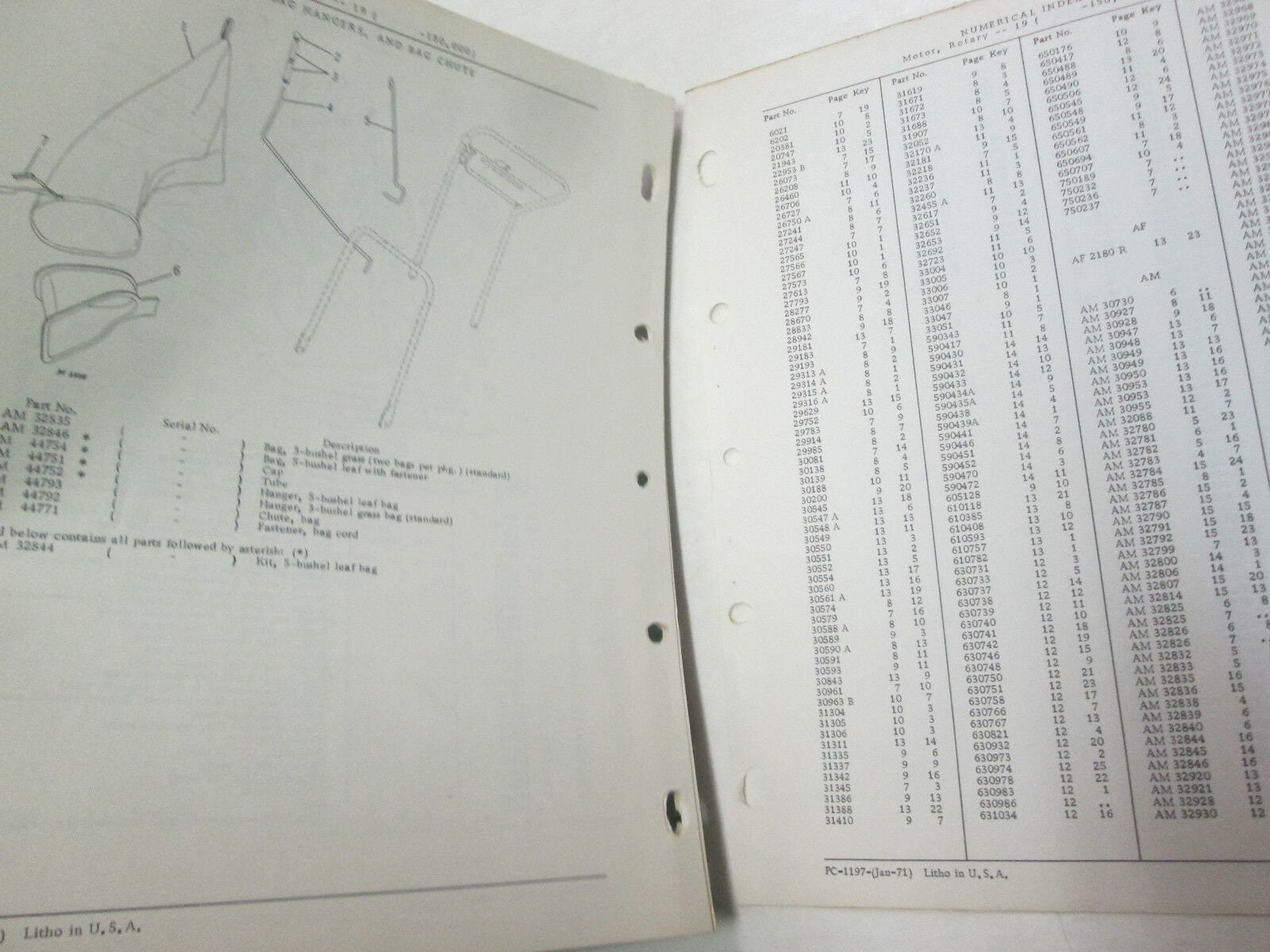 John Deere 19 Rotary Mower Parts Catalog Manual PC1197 Loose Etsy